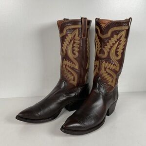 Custom Cowboy Boots | Wingtip Triad | Dark Brown Calfskin | Narrow | Men’s 9.5